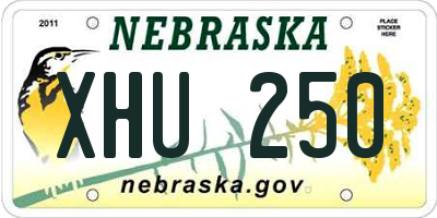 NE license plate XHU250