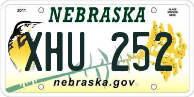 NE license plate XHU252