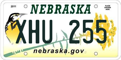 NE license plate XHU255
