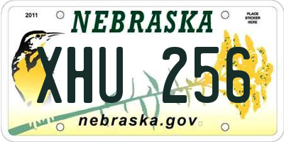 NE license plate XHU256