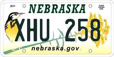 NE license plate XHU258
