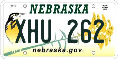 NE license plate XHU262