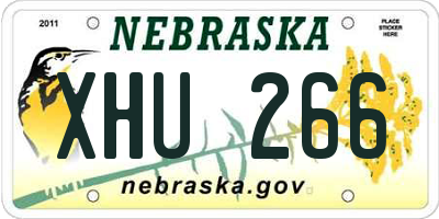 NE license plate XHU266