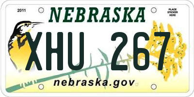 NE license plate XHU267