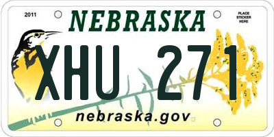 NE license plate XHU271