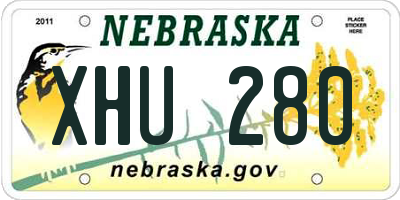 NE license plate XHU280