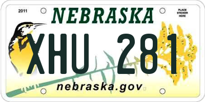 NE license plate XHU281