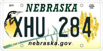 NE license plate XHU284