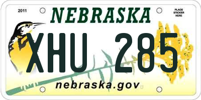 NE license plate XHU285