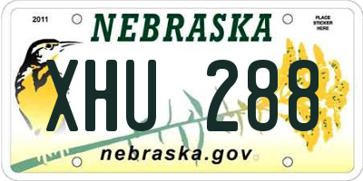 NE license plate XHU288