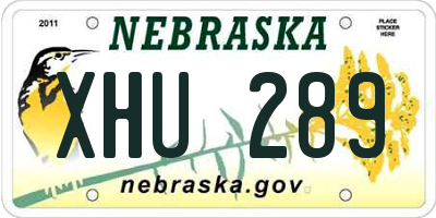 NE license plate XHU289