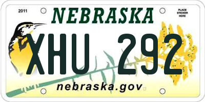 NE license plate XHU292