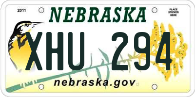 NE license plate XHU294