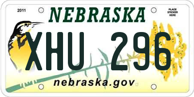 NE license plate XHU296