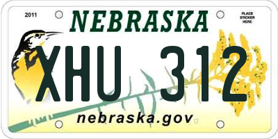 NE license plate XHU312