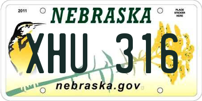 NE license plate XHU316