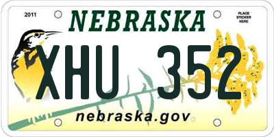 NE license plate XHU352