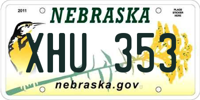 NE license plate XHU353