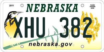 NE license plate XHU382