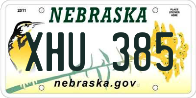 NE license plate XHU385