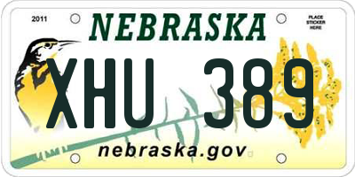 NE license plate XHU389
