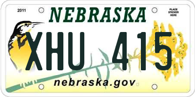 NE license plate XHU415