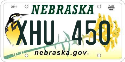 NE license plate XHU450