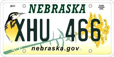 NE license plate XHU466