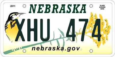 NE license plate XHU474
