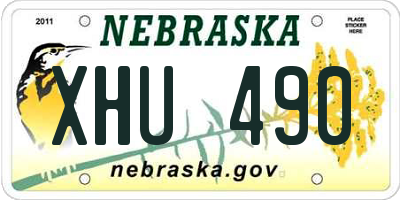 NE license plate XHU490