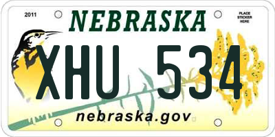 NE license plate XHU534