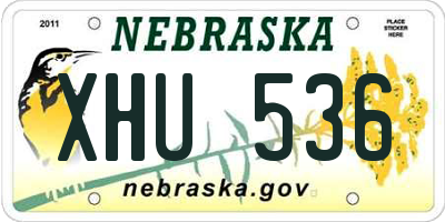 NE license plate XHU536