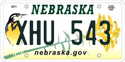 NE license plate XHU543
