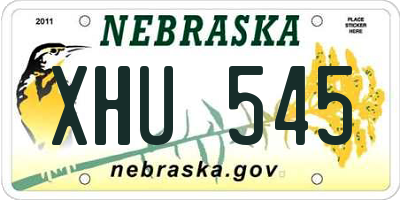 NE license plate XHU545