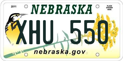 NE license plate XHU550