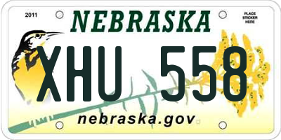 NE license plate XHU558