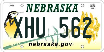 NE license plate XHU562