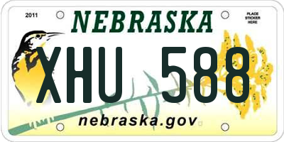 NE license plate XHU588