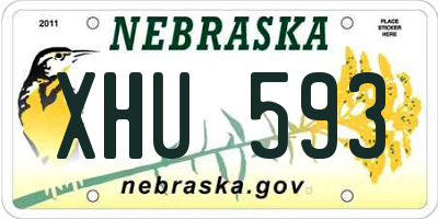 NE license plate XHU593