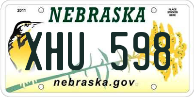 NE license plate XHU598