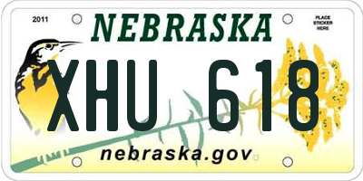 NE license plate XHU618