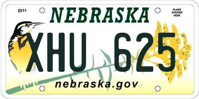NE license plate XHU625