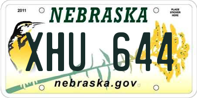 NE license plate XHU644