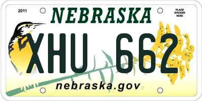 NE license plate XHU662
