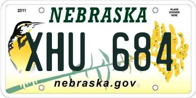 NE license plate XHU684