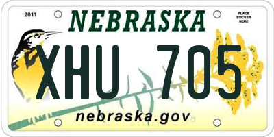 NE license plate XHU705