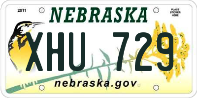 NE license plate XHU729