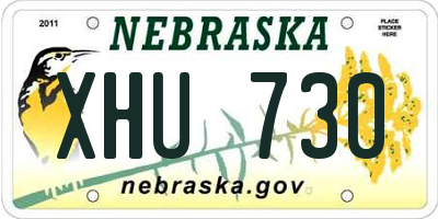 NE license plate XHU730