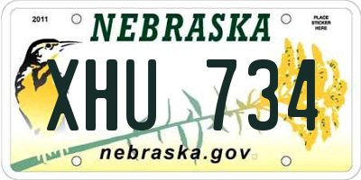 NE license plate XHU734