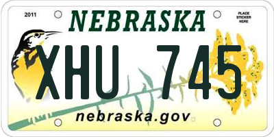 NE license plate XHU745